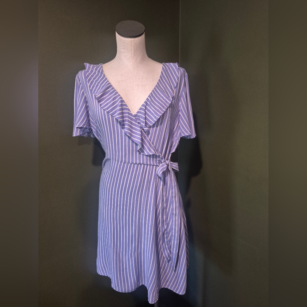 Xhilaration Blue and White Striped Mini Dress